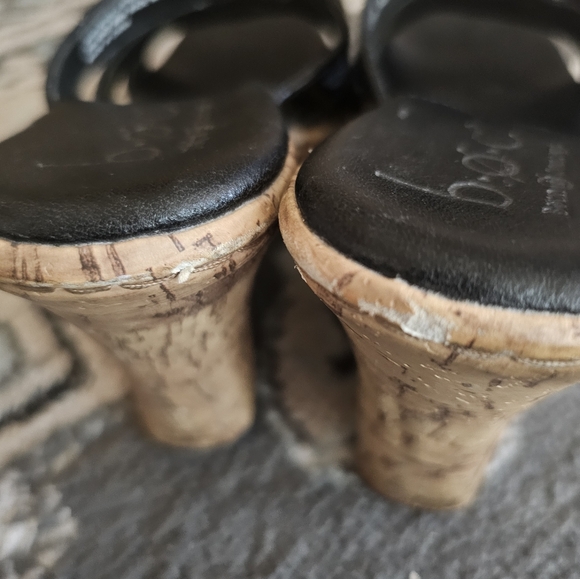 BOC Born Concepts Black Platform Wedge Cork Heel Open Toe Sandals Sz 6 - Picture 7 of 10